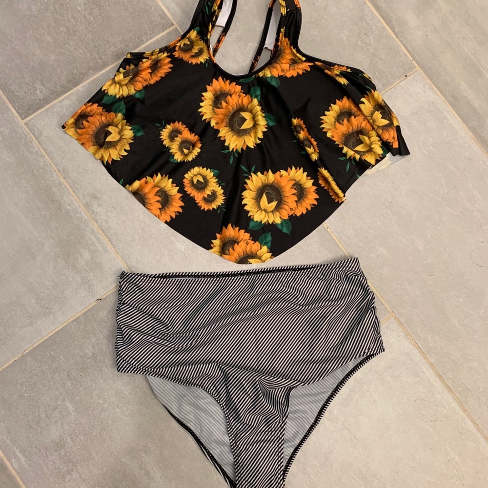 Sunflower high waisted 2 piece swimsuit